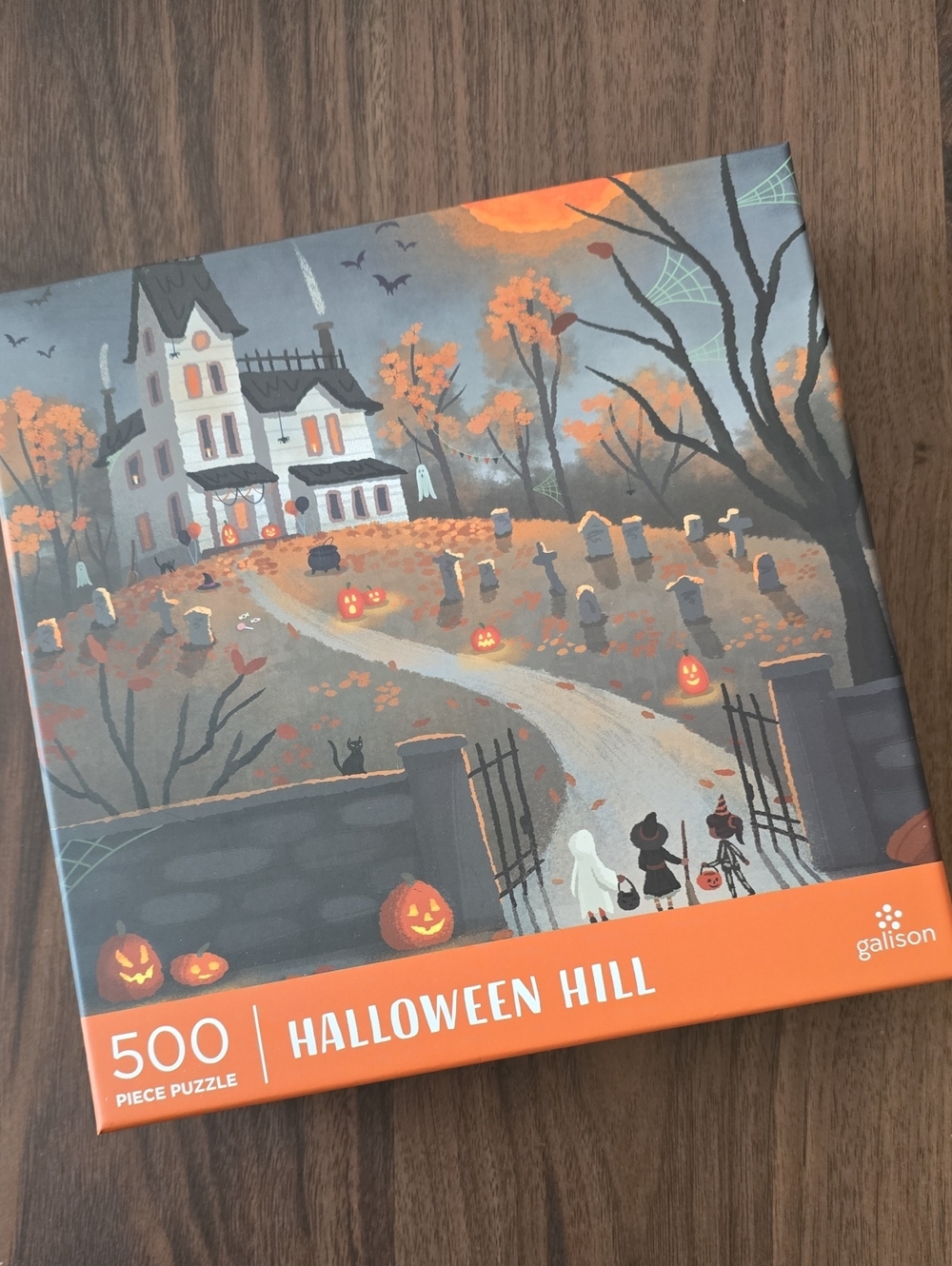 Galison Halloween Hill 500-Piece Puzzle in Orange & Gray